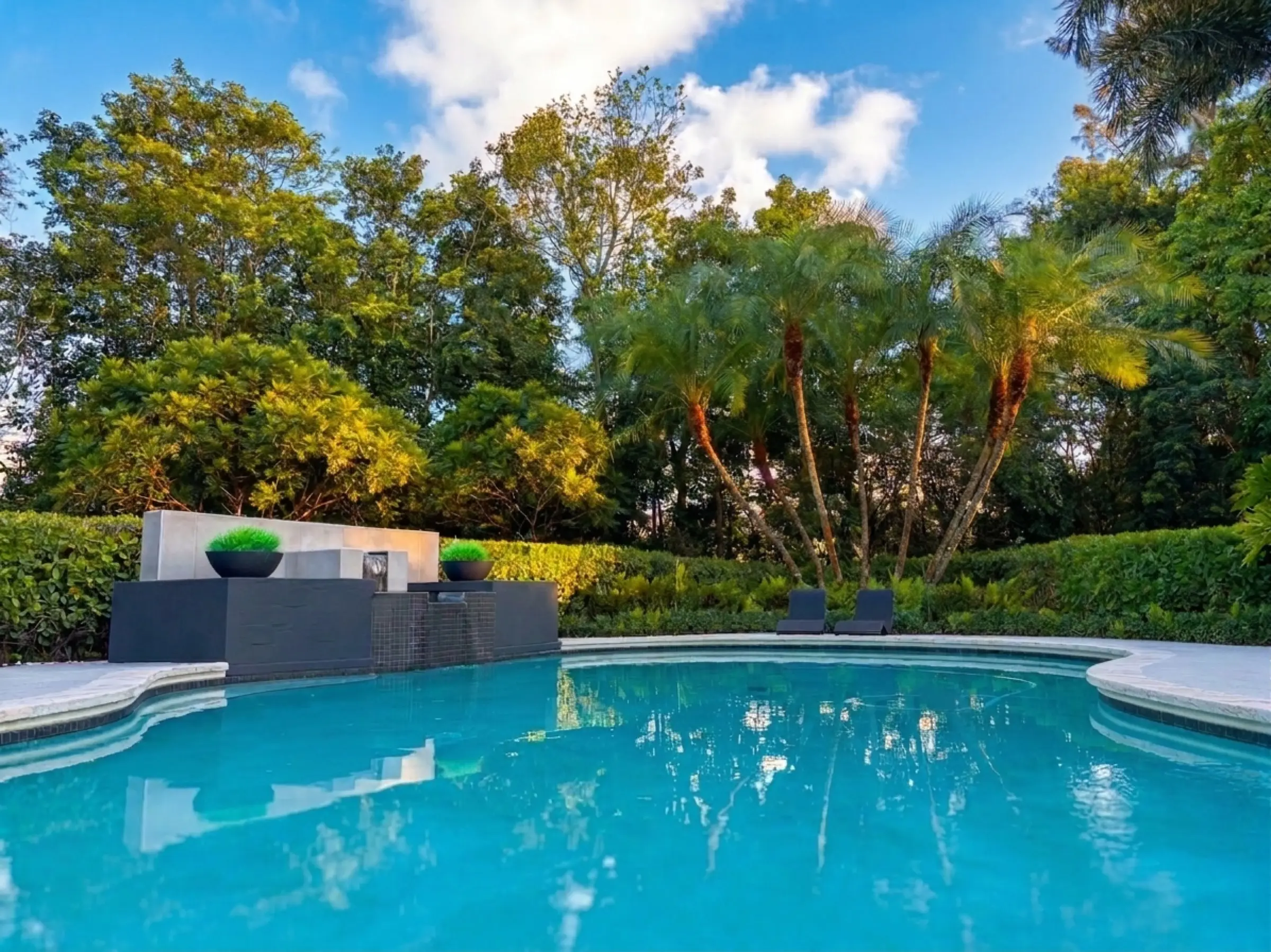 Pool from the southwest corner showing full length