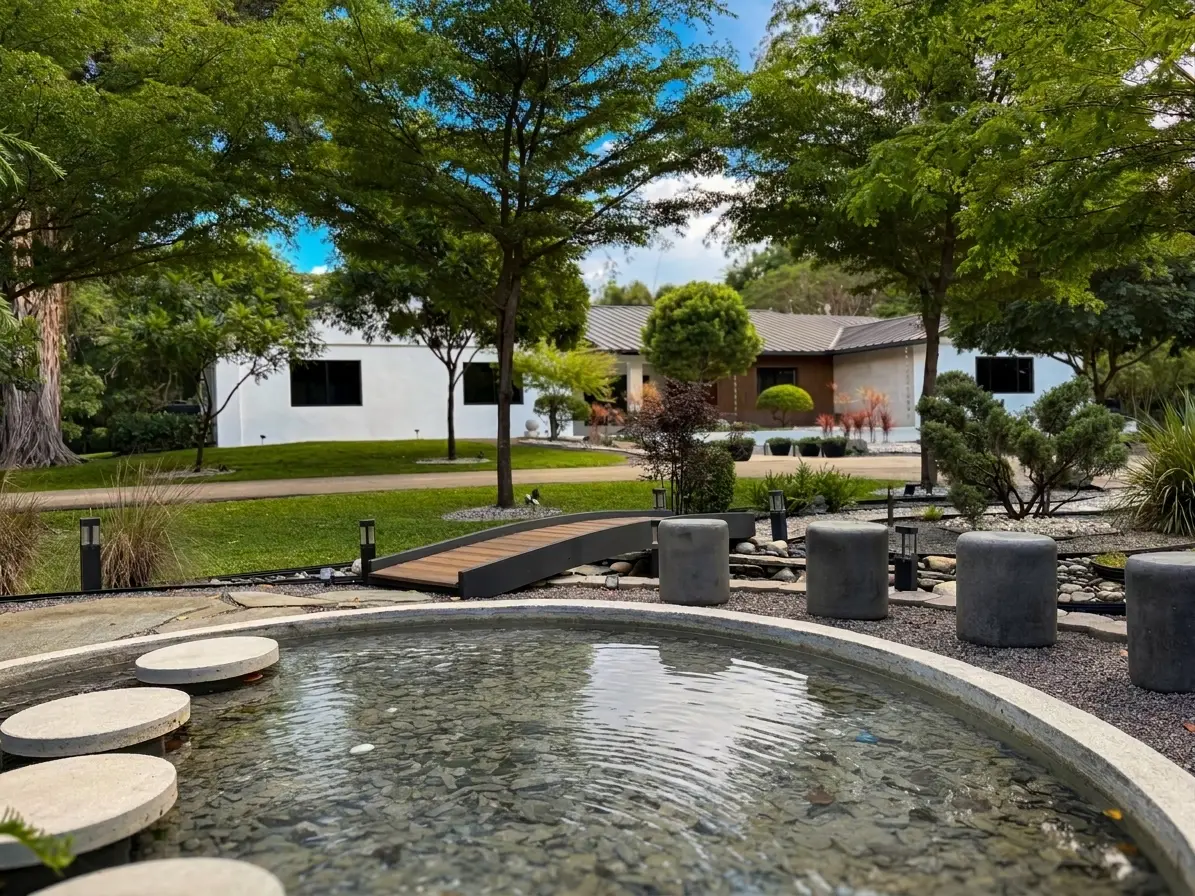 Looking over serenity pool back at the house