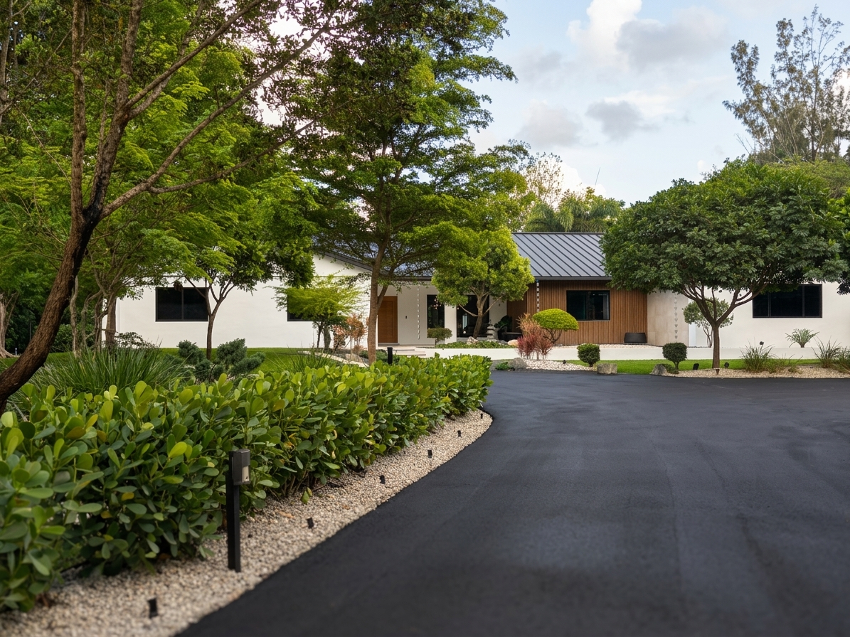 North grounds at the front of the property